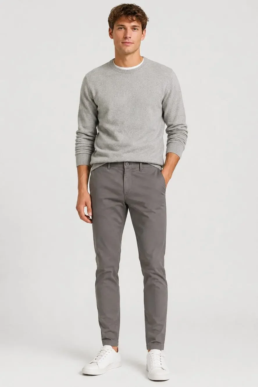 J Crew Mens 250 Skinny Fit Pant Stretch Chino Pants Size 29 x 32 Grey New